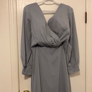 Steel blue chiffon bridesmaid dress